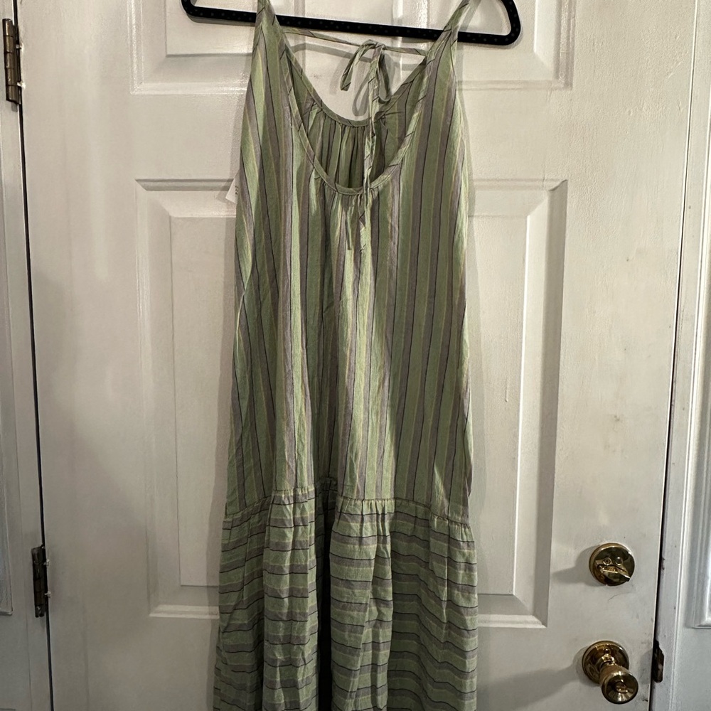 Wave Goodbye Stripe Cotton Midi Dress Picnic NEW with tags XS stitchdrop